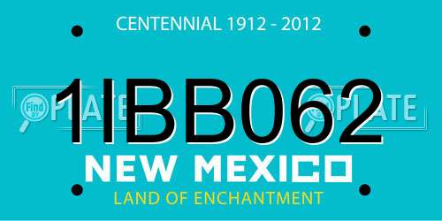 1IBB062 New Mexico License Plate