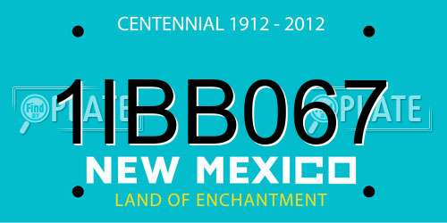 1IBB067 New Mexico License Plate