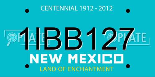 1IBB127 New Mexico License Plate