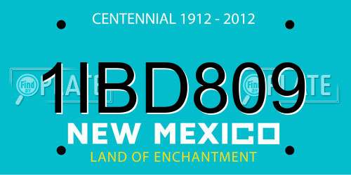1IBD809 New Mexico License Plate
