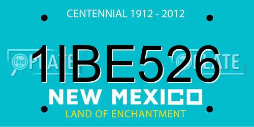 1IBE526 New Mexico License Plate