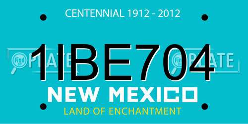 1IBE704 New Mexico License Plate