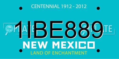 1IBE889 New Mexico License Plate