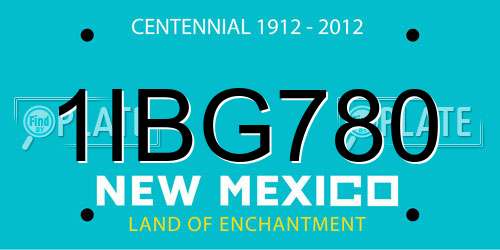 1IBG780 New Mexico License Plate