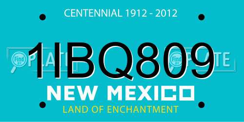 1IBQ809 New Mexico License Plate