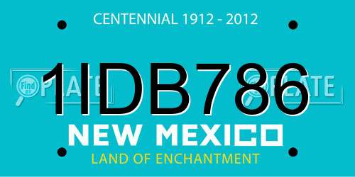 1IDB786 New Mexico License Plate