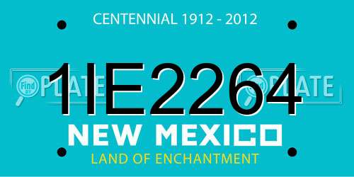 1IE2264 New Mexico License Plate