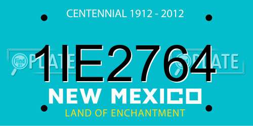 1IE2764 New Mexico License Plate