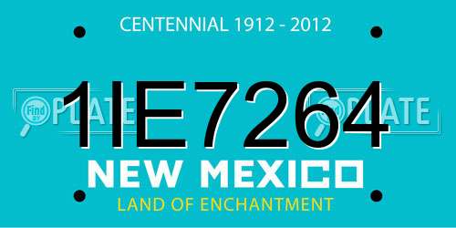 1IE7264 New Mexico License Plate