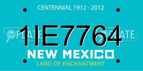 1IE7764 New Mexico License Plate