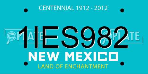 1IES982 New Mexico License Plate