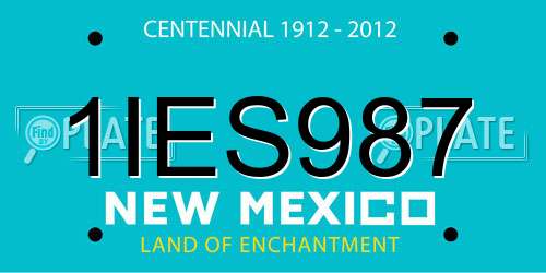 1IES987 New Mexico License Plate
