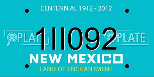 1II092 New Mexico License Plate