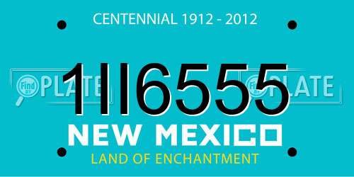 1II6555 New Mexico License Plate