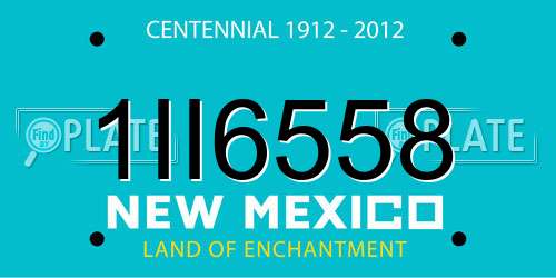 1II6558 New Mexico License Plate