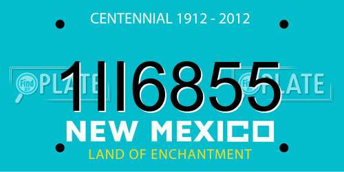 1II6855 New Mexico License Plate