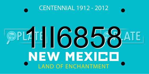 1II6858 New Mexico License Plate