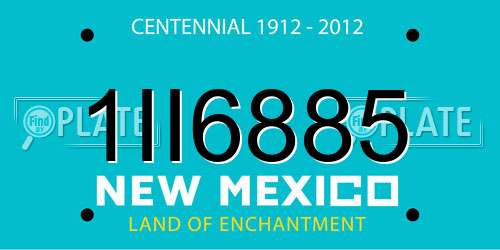 1II6885 New Mexico License Plate