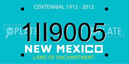 1II9005 New Mexico License Plate
