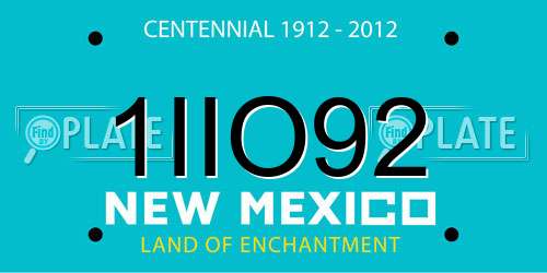 1IIO92 New Mexico License Plate