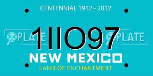 1IIO97 New Mexico License Plate