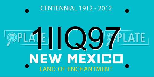 1IIQ97 New Mexico License Plate