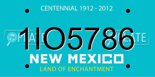 1IO5786 New Mexico License Plate