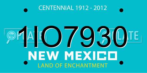 1IO7930 New Mexico License Plate