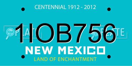1IOB756 New Mexico License Plate