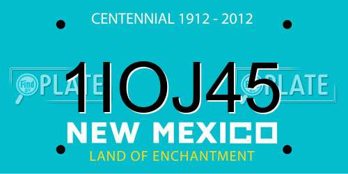 1IOJ45 New Mexico License Plate