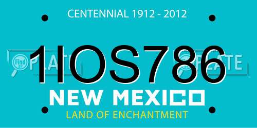 1IOS786 New Mexico License Plate