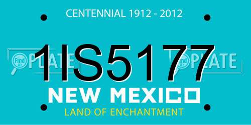 1IS5177 New Mexico License Plate