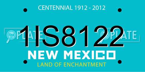 1IS8122 New Mexico License Plate