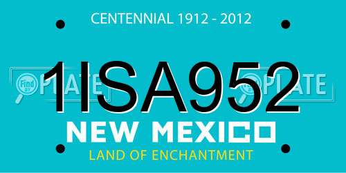1ISA952 New Mexico License Plate
