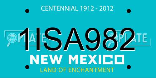 1ISA982 New Mexico License Plate