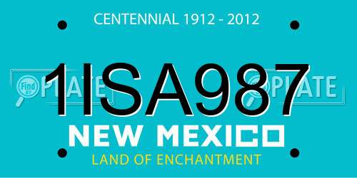 1ISA987 New Mexico License Plate