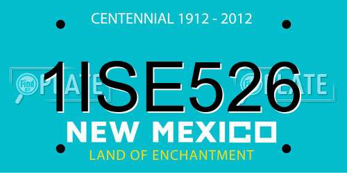 1ISE526 New Mexico License Plate