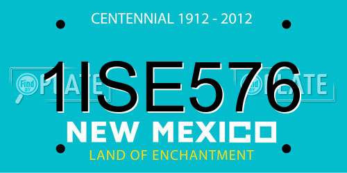 1ISE576 New Mexico License Plate