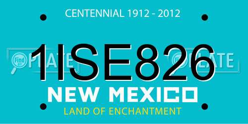 1ISE826 New Mexico License Plate