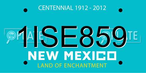 1ISE859 New Mexico License Plate