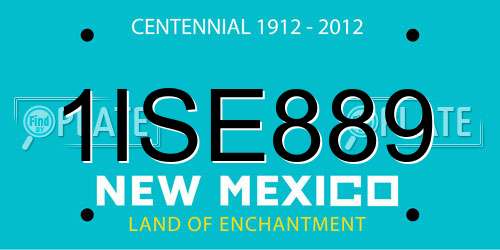 1ISE889 New Mexico License Plate