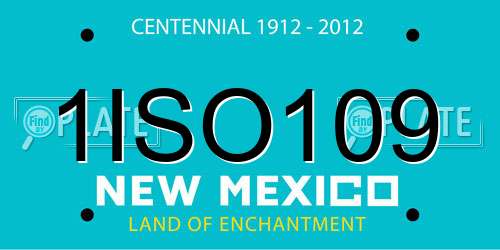 1ISO109 New Mexico License Plate