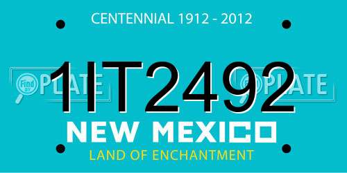 1IT2492 New Mexico License Plate