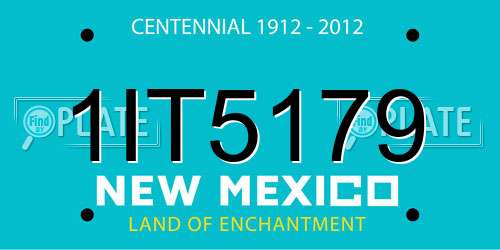 1IT5179 New Mexico License Plate