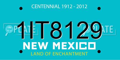 1IT8129 New Mexico License Plate