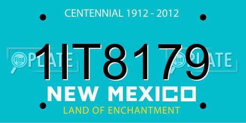 1IT8179 New Mexico License Plate