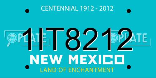 1IT8212 New Mexico License Plate