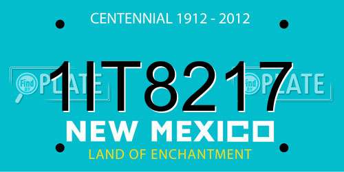 1IT8217 New Mexico License Plate