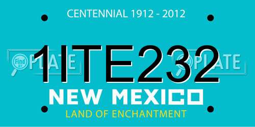 1ITE232 New Mexico License Plate