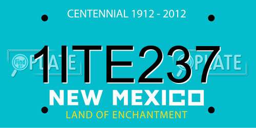 1ITE237 New Mexico License Plate